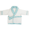 バスローブ white&check blue