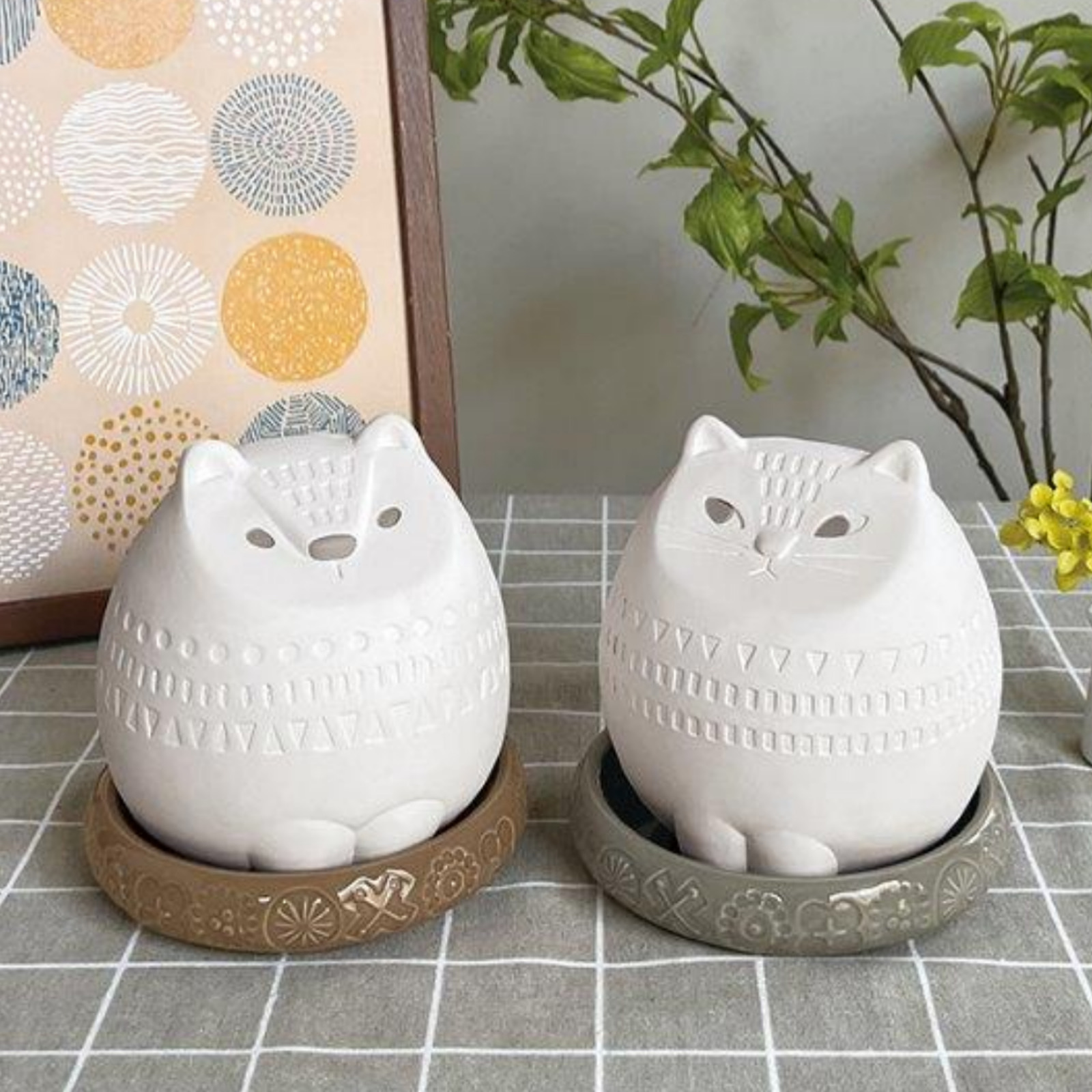 潤いマスコット FIKA ohana CAT 電気不要の自然気化式加湿器