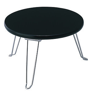 折脚丸型テーブル ブラック