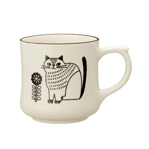 FIKA ネコ柄マグカップ  アイボリー