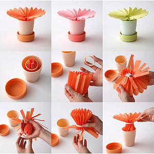 パーソナルペーパー加湿器 GERBERA POT グリーン 9