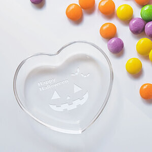 ハロウィン ハート ガラスプレート 4