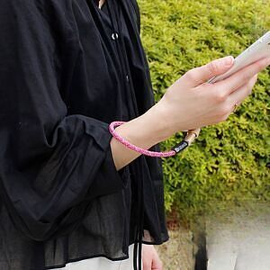 スマホ充電ストラップ TypeC-TypeC ライトピンク 30cm 31