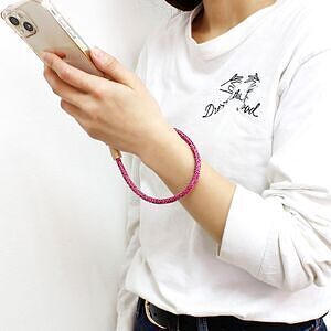 スマホ充電ストラップ TypeC-TypeC ライトピンク 30cm 12