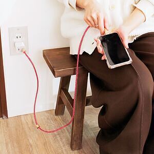 スマホ充電ストラップ TypeC-TypeC ライトピンク 30cm 37