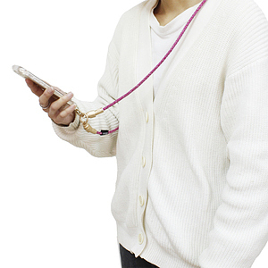 スマホ充電ストラップ TypeC-TypeC ライトピンク 30cm 39