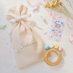 ミルキートイ ボンボンラトル 名入れ巾着バッグ入り 0