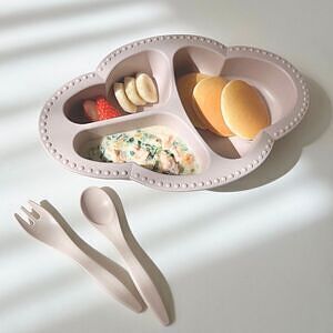 ベビーお食事ギフトセット 名入れ巾着バッグ入り ピンク 20