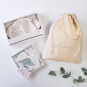 ベビーお食事ギフトセット 名入れ巾着バッグ入り ピンク 13