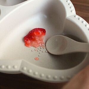 ベビーお食事ギフトセット 名入れ巾着バッグ入り ピンク 16