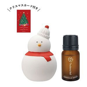 雪だるまとクリスマス アロマギフトセット レッド