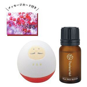 おきあがりこぼしのアロマギフトセット だるま ティートリー メッセージカード付
