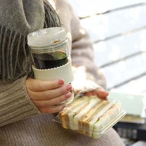 蓋つきガラスタンブラー ビードロ アイボリー 0