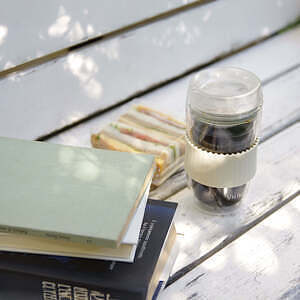 蓋つきガラスタンブラー ビードロ アイボリー 1