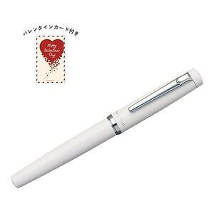 プラチナ万年筆 プロシオン ポーセリンホワイト バレンタインカード付