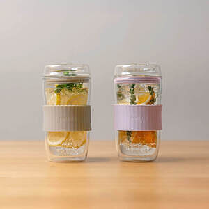 蓋つきガラスタンブラー ビードロ アイボリー ホワイトデーカード付 9