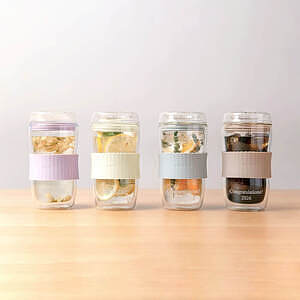 蓋つきガラスタンブラー ビードロ アイボリー ホワイトデーカード付 12