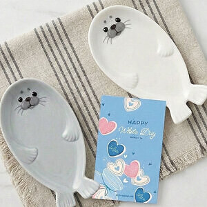 アザラシカフェ アザラシ小皿セット ホワイトデーカード付 2