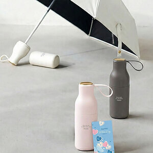 晴雨兼用折りたたみ傘 ネイビー ホワイトデーカード付 2