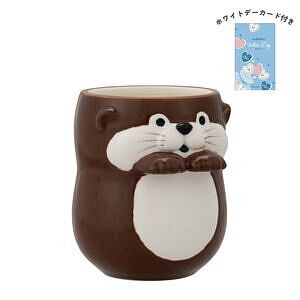 カワウソカフェ そっとそえ手湯呑 カワウソ チョコ ホワイトデーカード付