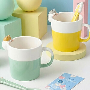 はむころん がじがじマグ＆スプーン ミント ホワイトデーカード付 2