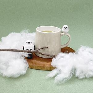 ニホンノコトリ 切り株マグ&とまり木スプーン シマエナガ ホワイトデーカード付 1