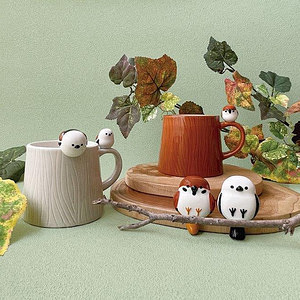 ニホンノコトリ 切り株マグ&とまり木スプーン シマエナガ ホワイトデーカード付 2