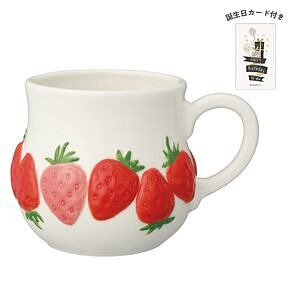 くだものマグ いちご 誕生日カード付