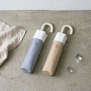 ツートーン 折りたたみ傘 ベージュ 3