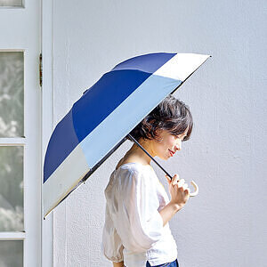 ツートーン 折りたたみ傘 ベージュ 11