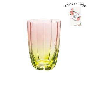 フラワーグラス M ピンク ありがとうカード付
