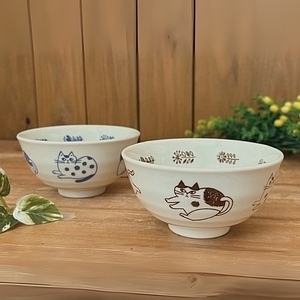 fikalycka 茶碗＆箸セット ブラウン ありがとうカード付 1