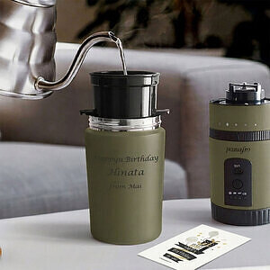 オールインコーヒーメーカー タンブラー オリーブグリーン ありがとうカード付 0