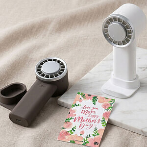 冷却プレートUSBハンディファン ホワイト 母の日カード付 12