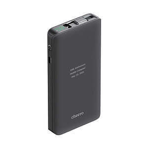 モバイルバッテリー ケーブル一体型 ブラック