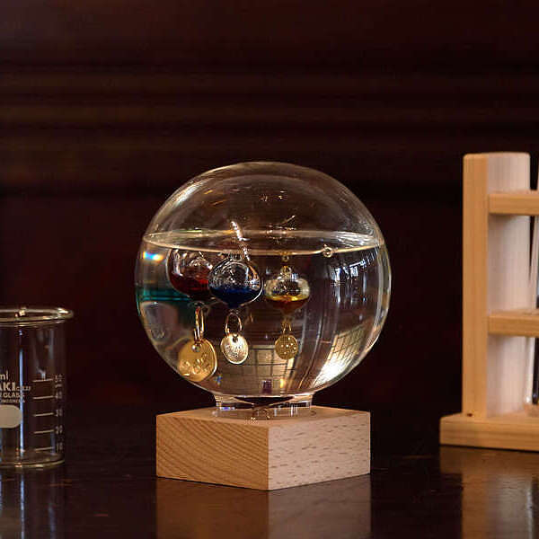 【お中元】Fun Science ガラスフロート温度計 ドーム L ガリレオ温度計 科学の贈り物【送料無料】