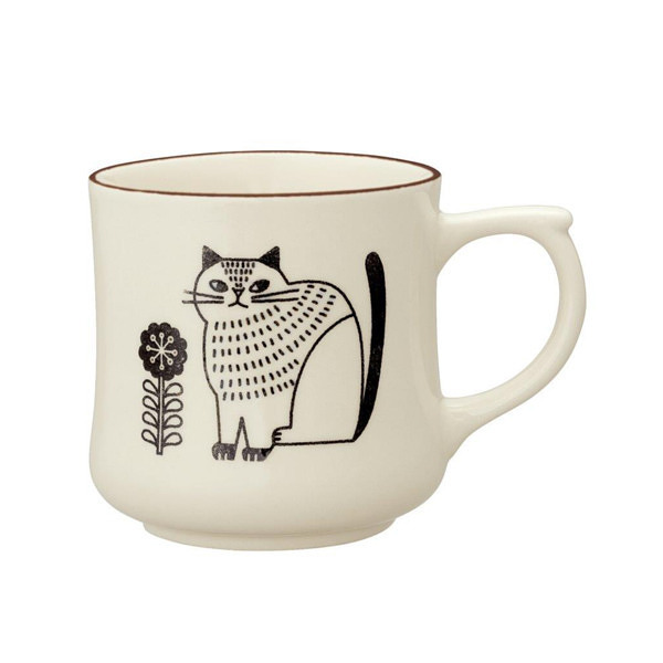 FIKA ネコ柄マグカップ  アイボリー