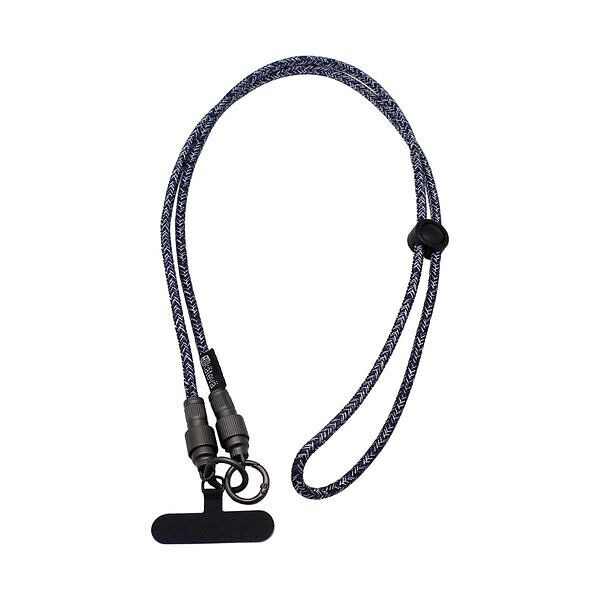 スマホ充電ストラップ TypeC-Lightning ネイビー 130cm
