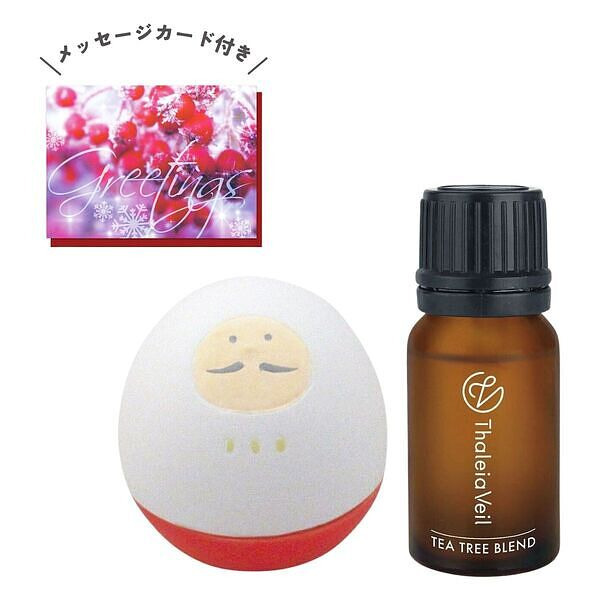 おきあがりこぼしのアロマギフトセット だるま ティートリー メッセージカード付