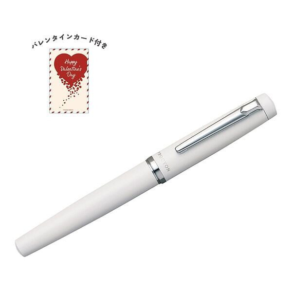 プラチナ万年筆 プロシオン ポーセリンホワイト バレンタインカード付