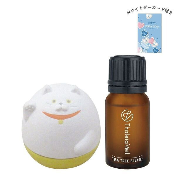 アロマギフトセット 招き猫 ティートリーブレンド ホワイトデーカード付