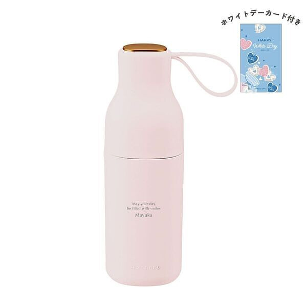 晴雨兼用折りたたみ傘 ピンク ホワイトデーカード付