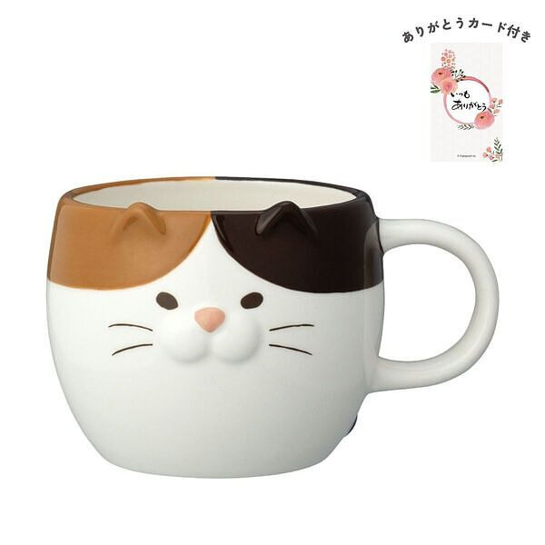ごろごろねこマグ 三毛猫 みたらし ありがとうカード付