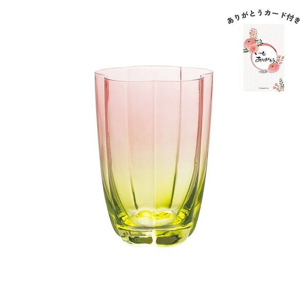 フラワーグラス M ピンク ありがとうカード付
