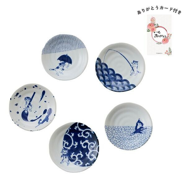 SHICHITA 猫 小皿揃 木箱入 ありがとうカード付