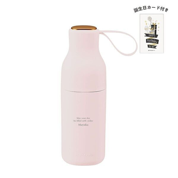 晴雨兼用折りたたみ傘 ピンク 誕生日カード付