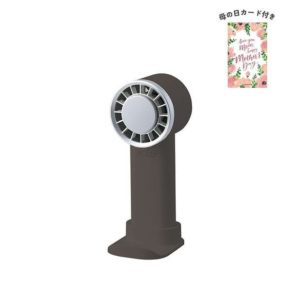 冷却プレートUSBハンディファン チャコールブラック 母の日カード付